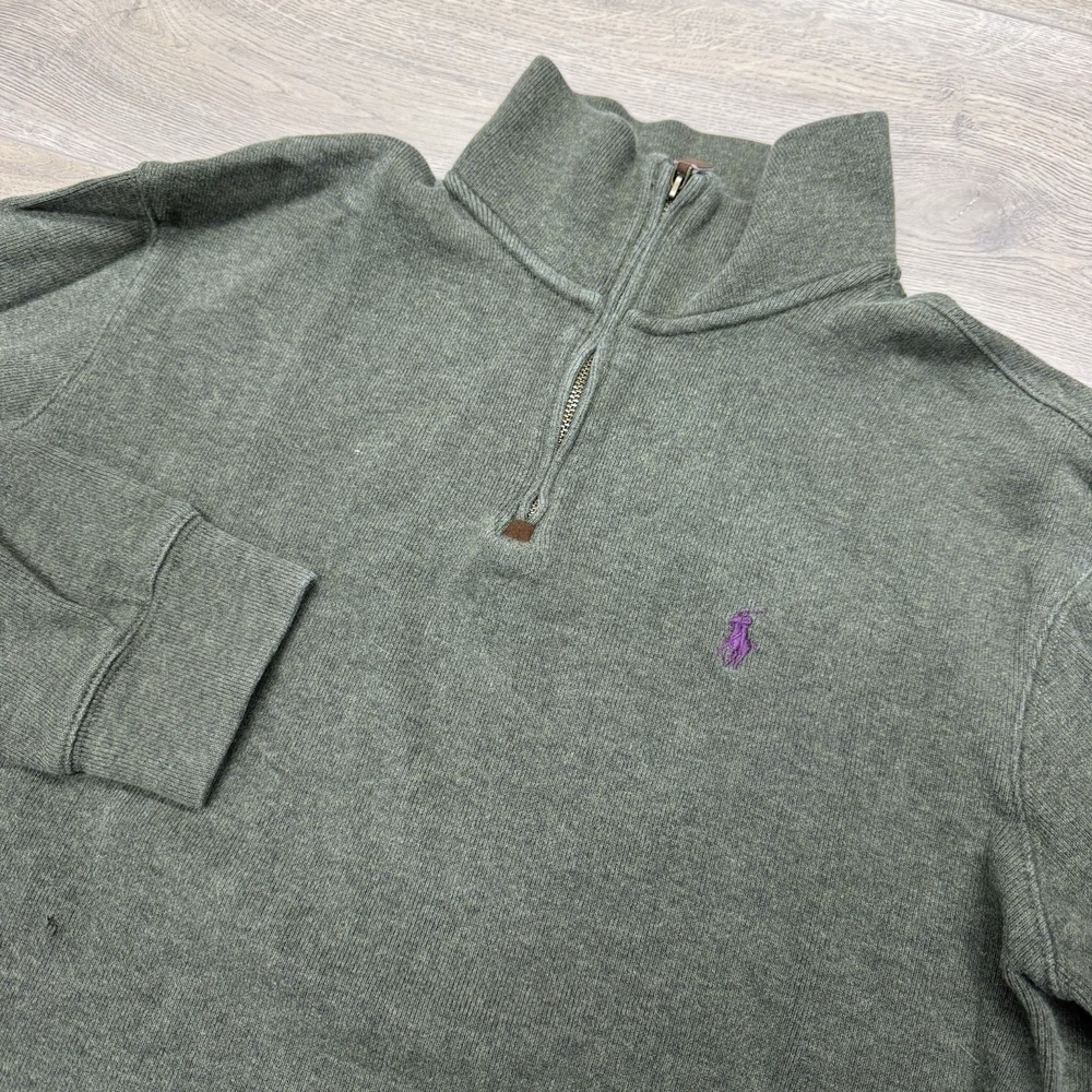 Polo Ralph Lauren Green 1/4‎ Zip Pullover Men's Sz L Pony Preppy Elevated